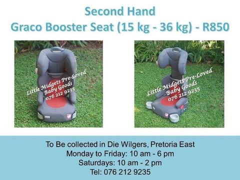 Second Hand Graco Grey and Red Booster Seat (15 kg - 36 kg)