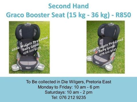 Second Hand Graco Black and Grey Booster Seat (15 kg - 36 kg)