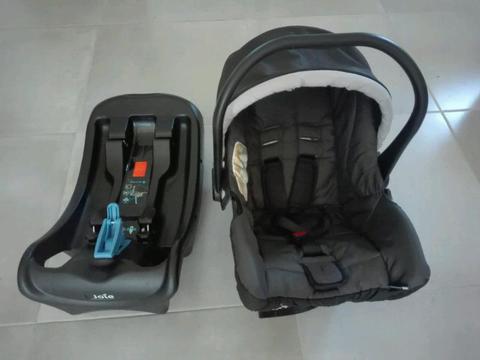 Joie car seat and non-isofix (belted) base