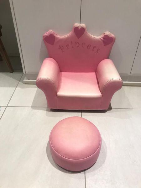 Princess chair and foot stool