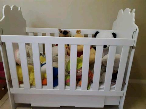 Teddy Bear Drawer Cot with Mattress