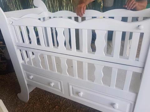 Solid wooden cot newly painted