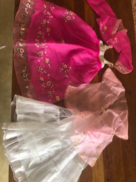 Korean South Korean outfit dressup party dress girl 5-6 yrs consist of 4 pieces