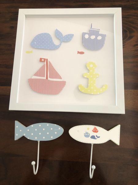 Baby boy cot set and decorations