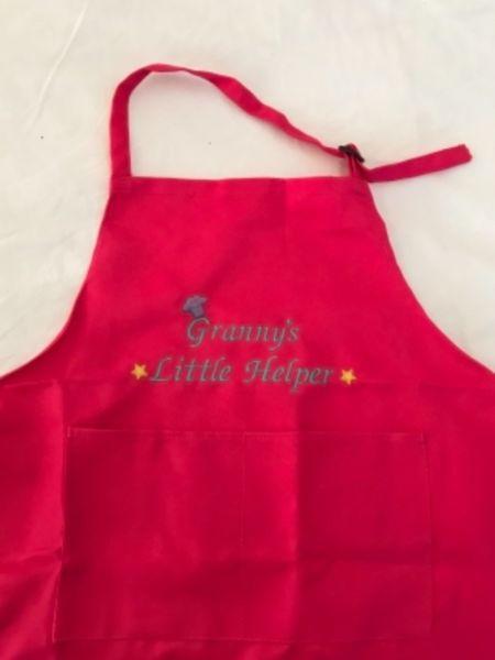 Pink embroidered apron