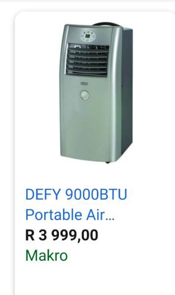 Defy 9000BTU portable air con