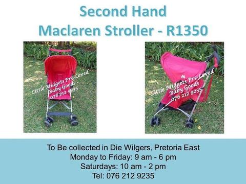 Second Hand Maclaren Stroller - Red