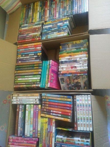 Kids DVD's - massive collection in impeccable condition - over 150 DVD's