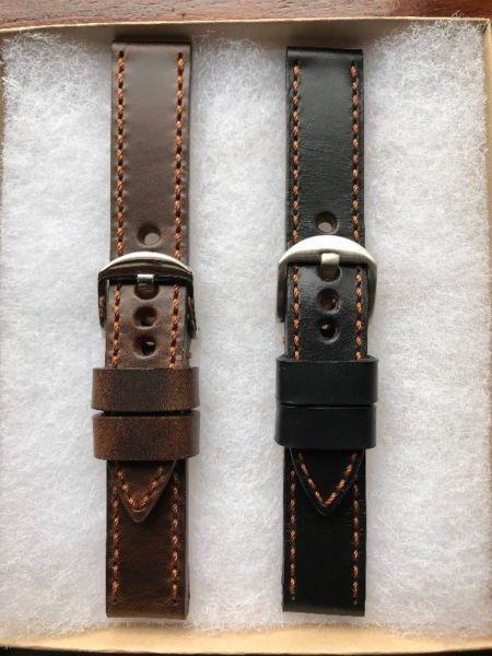2 x Custom handmade Europelli watch straps to fit Rolex, Omega, Panerai, etc