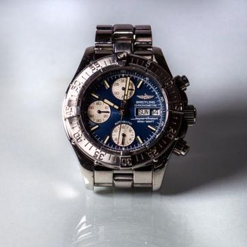 Breitling SuperOcean Automatic blue face with steel bracelet