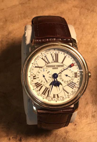 Frederique Constant Moon phase with date mens wristwatch