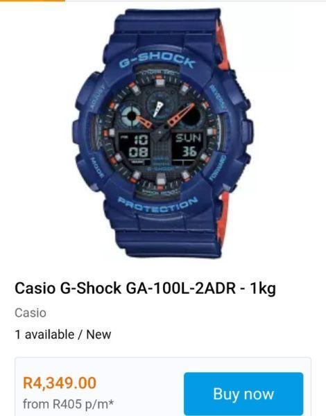 Am Selling a brand new Casio G-SHOCK GA-100-2AER for a giveaway Price of R1500 only Worth R4000