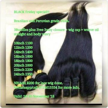 Black Friday special on Brazilian and Peruvian grade 10AA