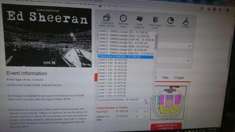 Ed Sheeran Sat 23 March - Soccer City