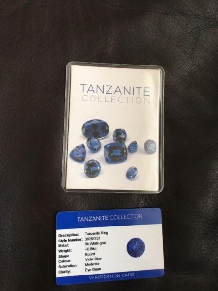 Tanzanite and white gold ring for sale