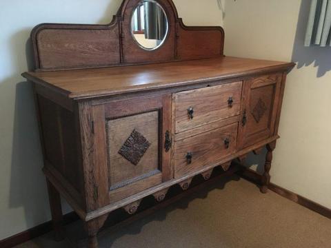 Antique oak cabinet drawer