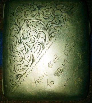 VINTAGE Smoking Collectibles - A Genuine 100 Year Old Engraved EPNS Silver Cigarette Case