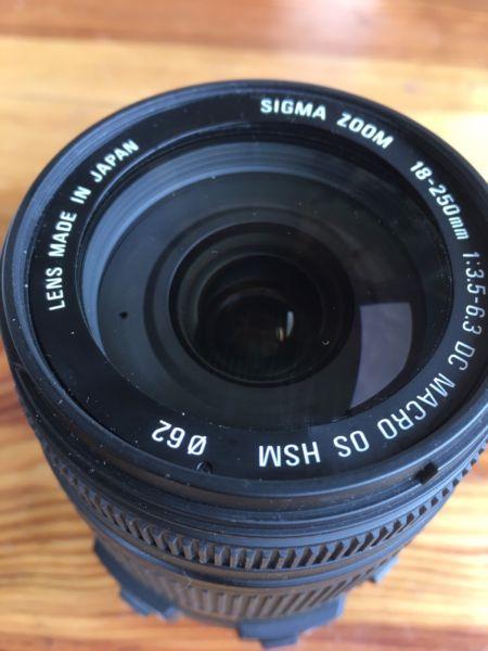 Sigma 18-250 macro optical stabilization lens