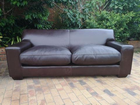 Coricraft Kariba Leather Couch 3 Seater in Dark Choc Brown 2.3 mtrs PRICE Neg Call Bobby 0764669788