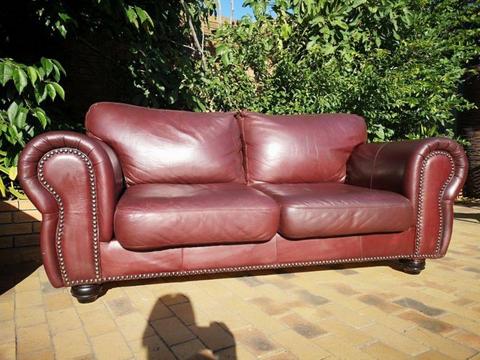 Gates To Africa 3 Seater Leather Couch 2.1 mtrs Good Condition PRICE Neg Call Bobby 0764669788
