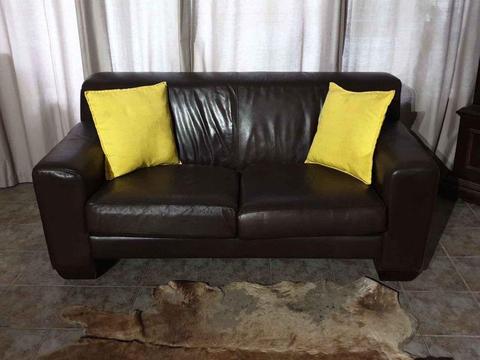 Genuine Leather Coricraft Kariba, Couch, Full Grain, Petite Two Seater, Good Condition, 082 624 5168