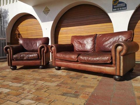 Jan Ellis 2 Pc Kudu Leather Lounge Suite 2 and 1 Seater Couches PRICE Neg Call Bobby 0764669788
