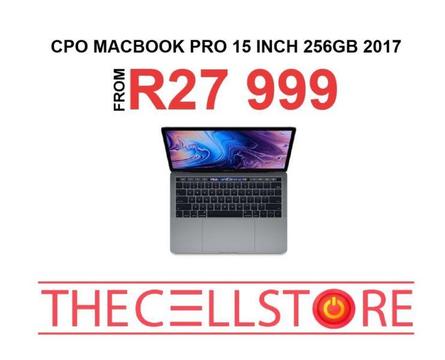 CPO Macbook Pro 15 inch 2.8ghz 16GB 256GB 2017 with touchbar