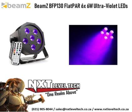 BeamZ BFP130 FlatPAR 6x 6W Ultra-Violet LEDs, Includes FREE DELIVERY