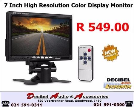 7 Inch High Resolution Colour LCD Display Monitor with Remote Control