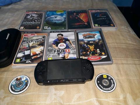 Psp with 8 games and 1 movie