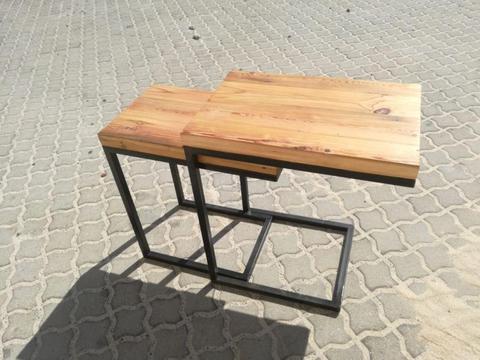 Custom Steel and Wood Side Tables Whats app 0735107789 or email nharifurniture@gmail.com