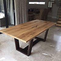 Oak table with v shape legs
