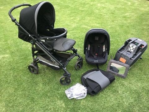 Peg-Perego Switch 4 COMPLETE travel system: Pram, car seat AND isofix base!!