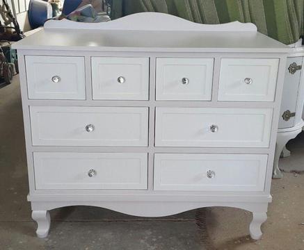 CURVED TWO TONE GREY BABY COMPACTUM - CHANGING CHEST OF DRAWERS