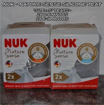 NUK Nature Sense Silicone teats, Packs of 2