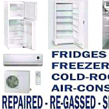 REPAIR FRIDGES AND RE GAS ON SITE