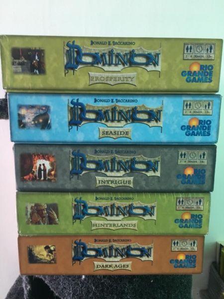 Dominion Board Game Large Expansions Bundle NEW IN BOXES cost over R3k