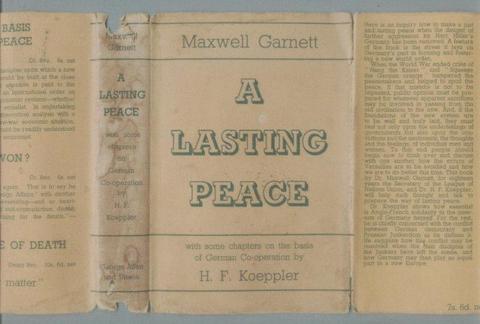 A Lasting Peace by Maxwell Garnett