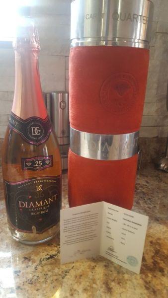 Diamond Champagne (Diamant Classique Brut Rose) with certified diamond inside .25 carat 0762986727