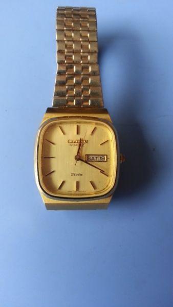 MENS CITIZEN SEVEN QUARTZ WATCHES OF THE 1980,S R550 EACH