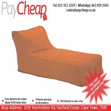 Leatherette Fabric Adult Armless Comfortable Beanbag/Chair Orange