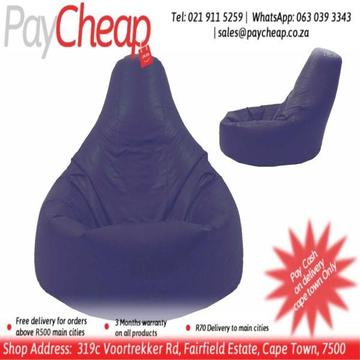 Leatherette Fabric Adultâ€™s Teardrop Comfortable Beanbag Royal Blue