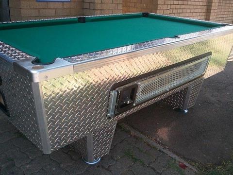 Brand new pool table snooker R2 coin operated in built on metal. 0655578760 WhatsApp n call