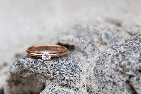 9ct Rose Gold Claw Set Diamond Solitaire Ring