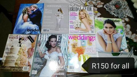 Assorted wedding magazines / books