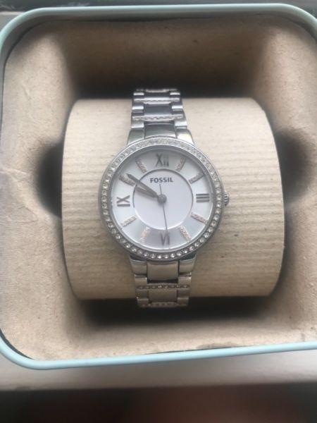 2nd Hand Silver Fossil Virginia Watch for sale