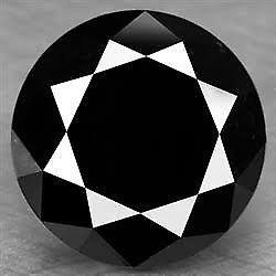 BEAUTIFUL 1CT NATURAL BLACK DIAMOND ROUND BRILLIANT CUT - AAA QUALITY