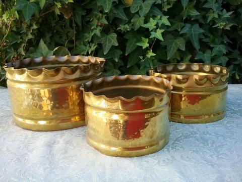 Brass planters, set of 3