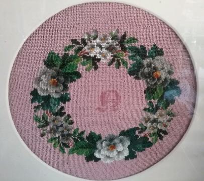 Framed vintage beadwork