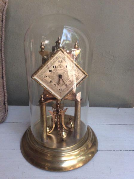 A Vintage Brass Mantle Clock
